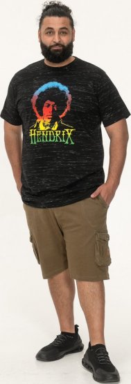 D555 Hendrix Official Jimi Hendrix Printed Crew Neck T-Shirt Black Reno - Band T-shirts - 