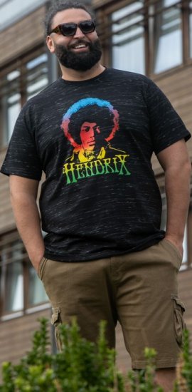 D555 Hendrix Official Jimi Hendrix Printed Crew Neck T-Shirt Black Reno - Band T-shirts - 