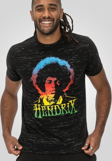 D555 Hendrix Official Jimi Hendrix Printed Crew Neck T-Shirt Black Reno - Band T-shirts - 