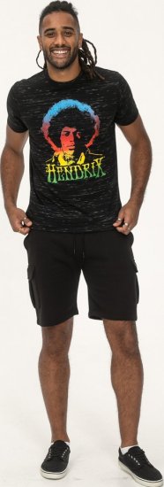 D555 Hendrix Official Jimi Hendrix Printed Crew Neck T-Shirt Black Reno - Band T-shirts - 