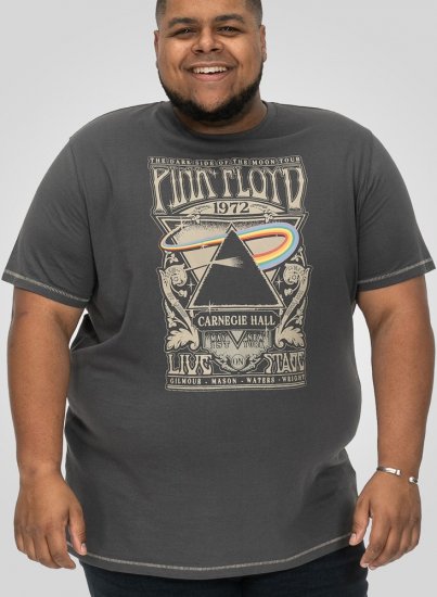 D555 HANLEY Official Pink Floyd Crew Neck T-Shirt Dark Grey TALL SIZES - HERRETØJ MT-6XLT - Tøj til høje mænd