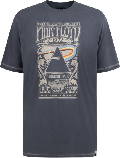 D555 HANLEY Official Pink Floyd Crew Neck T-Shirt Dark Grey - T-shirts - T-shirts i store størrelser - 2XL-14XL