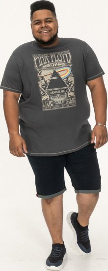 D555 HANLEY Official Pink Floyd Crew Neck T-Shirt Dark Grey - T-shirts - T-shirts i store størrelser - 2XL-14XL