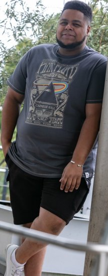 D555 HANLEY Official Pink Floyd Crew Neck T-Shirt Dark Grey - T-shirts - T-shirts i store størrelser - 2XL-14XL