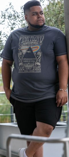 D555 HANLEY Official Pink Floyd Crew Neck T-Shirt Dark Grey TALL SIZES - HERRETØJ MT-6XLT - Tøj til høje mænd