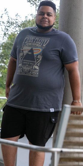 D555 HANLEY Official Pink Floyd Crew Neck T-Shirt Dark Grey TALL SIZES - HERRETØJ MT-6XLT - Tøj til høje mænd