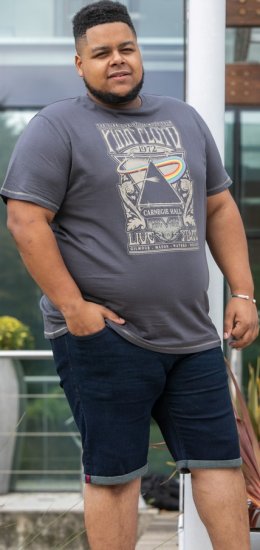 D555 HANLEY Official Pink Floyd Crew Neck T-Shirt Dark Grey TALL SIZES - HERRETØJ MT-6XLT - Tøj til høje mænd