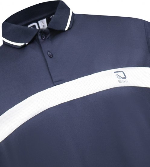 D555 Hinckley Stretch Polo With Contrast Tipping Collar Navy - Polotrøjer - Polotrøjer 2XL-8XL