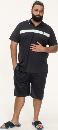 D555 Hinckley Stretch Polo With Contrast Tipping Collar Navy - Polotrøjer - Polotrøjer 2XL-8XL