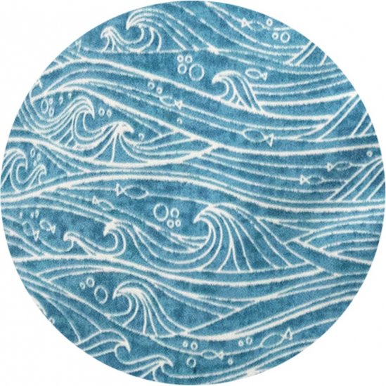 D555 Torquay AOP Short Sleeve Button Down Collar Shirt Blue Wave - Skjorter - Skjorter til store mænd 2XL- 8XL