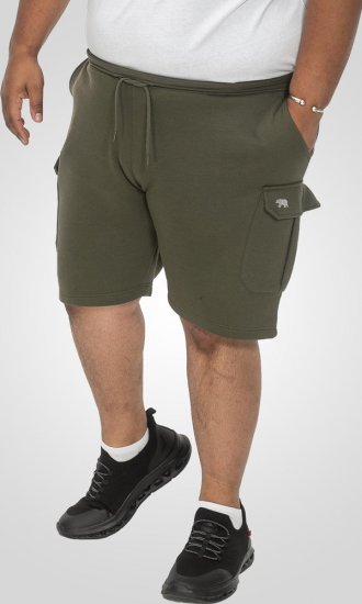 D555 Wigan 1 Elasticated Waist Fleece Cargo Shorts Khaki - Joggingbukser og shorts - Sweatpants og Sweatshorts 2XL-12XL