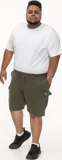 D555 Wigan 1 Elasticated Waist Fleece Cargo Shorts Khaki - Joggingbukser og shorts - Sweatpants og Sweatshorts 2XL-12XL