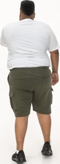 D555 Wigan 1 Elasticated Waist Fleece Cargo Shorts Khaki - Joggingbukser og shorts - Sweatpants og Sweatshorts 2XL-12XL