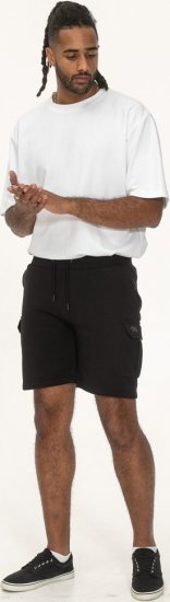 D555 Wigan 2 Elasticated Waist Fleece Cargo Shorts Black - Joggingbukser og shorts - Sweatpants og Sweatshorts 2XL-12XL