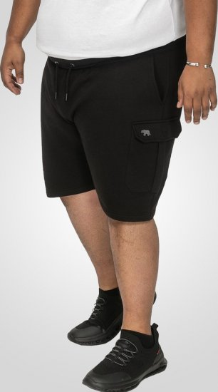 D555 Wigan 2 Elasticated Waist Fleece Cargo Shorts Black - Joggingbukser og shorts - Sweatpants og Sweatshorts 2XL-12XL