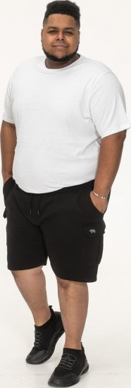 D555 Wigan 2 Elasticated Waist Fleece Cargo Shorts Black - Joggingbukser og shorts - Sweatpants og Sweatshorts 2XL-12XL