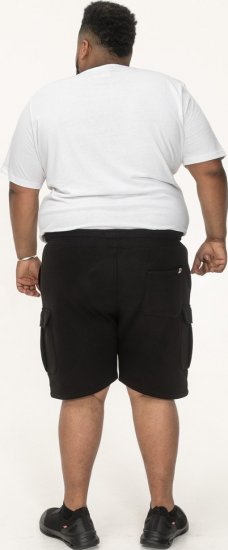 D555 Wigan 2 Elasticated Waist Fleece Cargo Shorts Black - Joggingbukser og shorts - Sweatpants og Sweatshorts 2XL-12XL