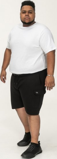 D555 Wigan 2 Elasticated Waist Fleece Cargo Shorts Black - Joggingbukser og shorts - Sweatpants og Sweatshorts 2XL-12XL