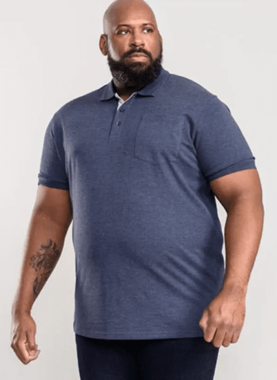 D555 Grant Polo Shirt Denim Blue - Polotrøjer - Polotrøjer 2XL-8XL