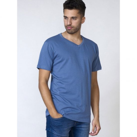 D555 Signature V-hals T-shirt Teal - T-shirts - T-shirts i store størrelser - 2XL-14XL