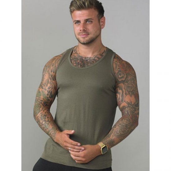 D555 Fabio Tanktop Khaki - T-shirts - T-shirts i store størrelser - 2XL-14XL