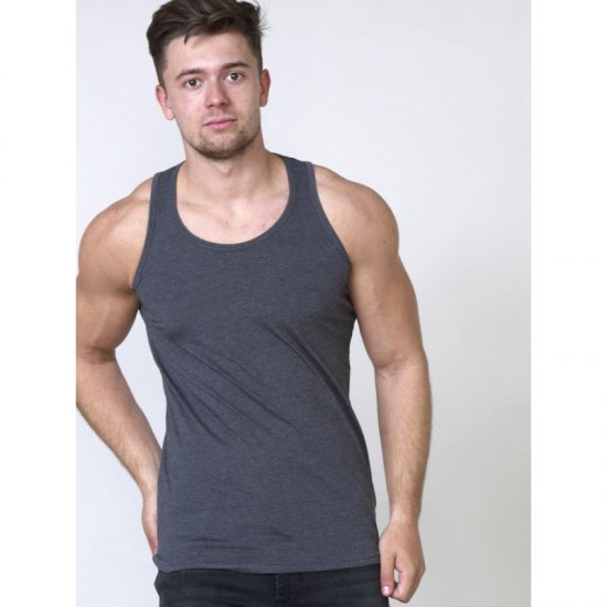D555 Fabio Tanktop Charcoal - T-shirts - T-shirts i store størrelser - 2XL-14XL
