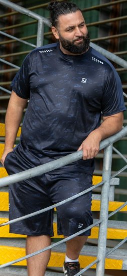 D555 Solihull Dry Wear Light Weight Poly Crew Neck T-Shirt Navy - Sportstøj & Outdoor - Sportstøj i store størrelser til mænd