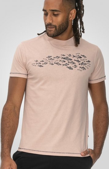 D555 Bournemouth Shoal Of Fish Printed Crew Neck T-Shirt Pink - T-shirts - T-shirts i store størrelser - 2XL-14XL