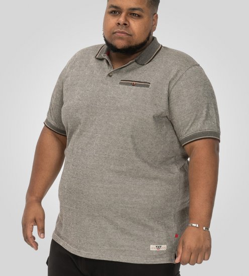 D555 Holyhead Tekstureret Piké med Brystlomme Grå - Polotrøjer - Polotrøjer 2XL-8XL