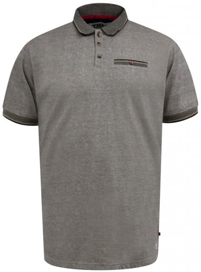 D555 Holyhead Tekstureret Piké med Brystlomme Grå - Polotrøjer - Polotrøjer 2XL-8XL