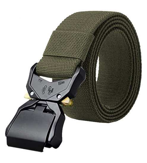D555 Dale Tactical Stretch Webbing Belt with Heavy Duty Quick Release Buckle Khaki - Bælter - Store Bælter - W40-W70/2XL-8XL