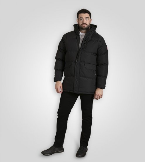 D555 Wolverhampton Quilted Padded Jacket with Hood Black - Jakker - Jakker i store størrelser, 2XL- 12XL