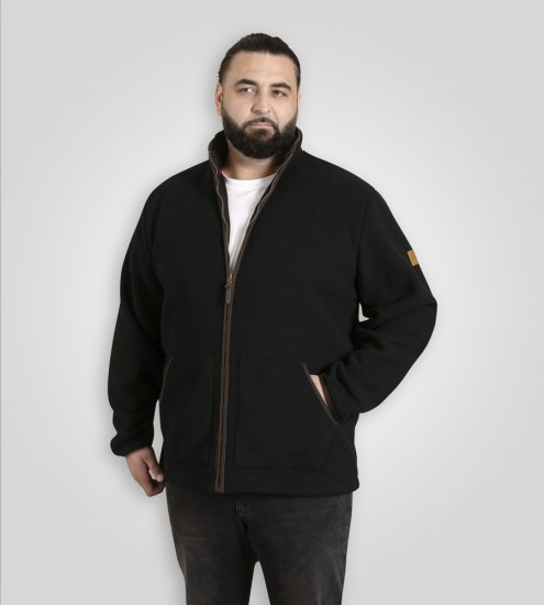 D555 Louth Micro Fleece Jacket with Sherpa Lining Black - Jakker - Jakker i store størrelser, 2XL- 12XL