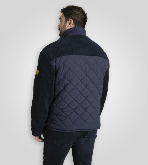 D555 Northampton Hybrid Sherpa Quilted Micro Fleece Jacket Navy - Jakker - Jakker i store størrelser, 2XL- 12XL