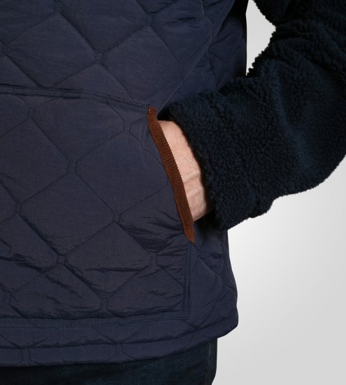 D555 Northampton Hybrid Sherpa Quilted Micro Fleece Jacket Navy - Jakker - Jakker i store størrelser, 2XL- 12XL