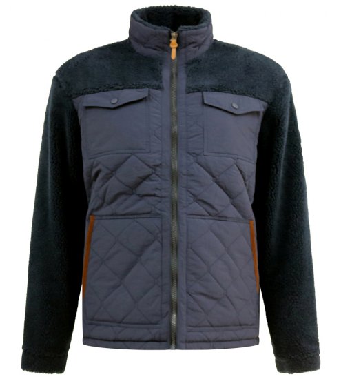 D555 Northampton Hybrid Sherpa Quilted Micro Fleece Jacket Navy - Jakker - Jakker i store størrelser, 2XL- 12XL