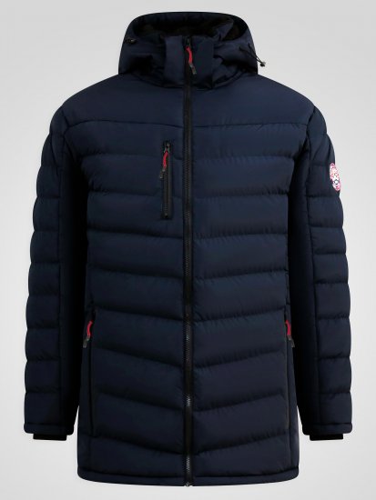 D555 Workington Vatteret Jakke med Hætte og Sherpafor Marineblå - Jakker - Jakker i store størrelser, 2XL- 12XL