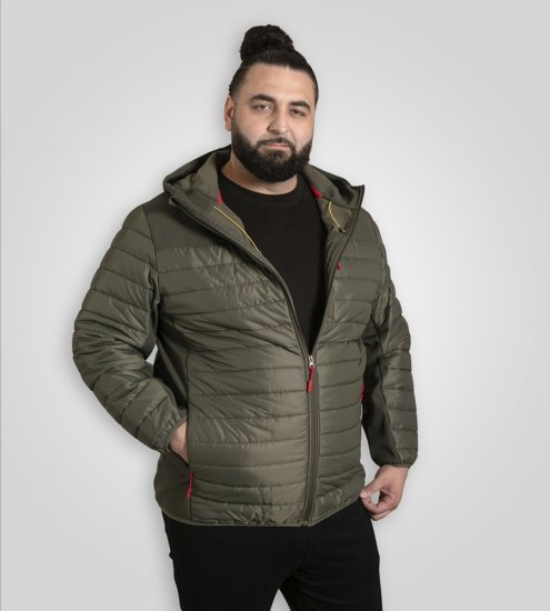 D555 Northfield Hybrid softshelljakke med hætte khaki - Jakker - Jakker i store størrelser, 2XL- 12XL