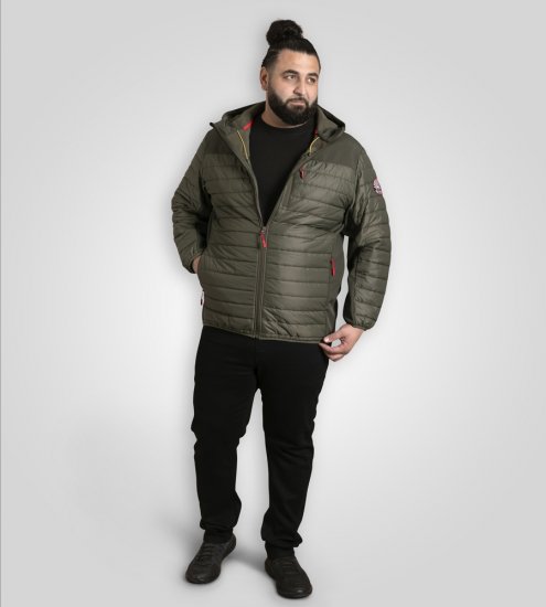 D555 Northfield Hybrid softshelljakke med hætte khaki - Jakker - Jakker i store størrelser, 2XL- 12XL