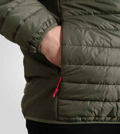 D555 Northfield Hybrid softshelljakke med hætte khaki - Jakker - Jakker i store størrelser, 2XL- 12XL