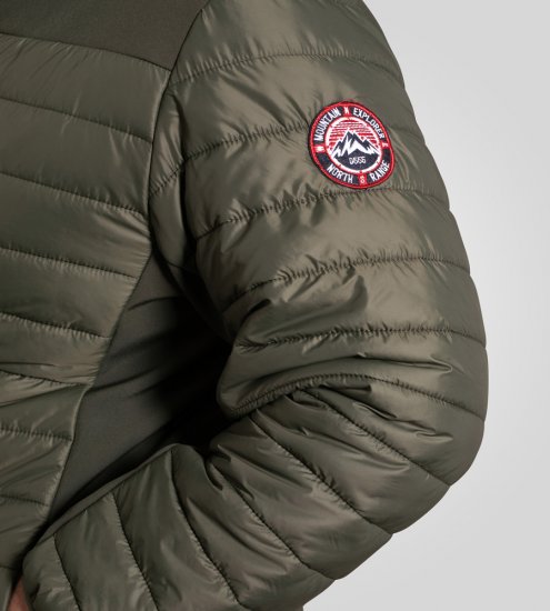 D555 Northfield Hybrid softshelljakke med hætte khaki - Jakker - Jakker i store størrelser, 2XL- 12XL