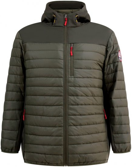D555 Northfield Hybrid softshelljakke med hætte khaki - Jakker - Jakker i store størrelser, 2XL- 12XL
