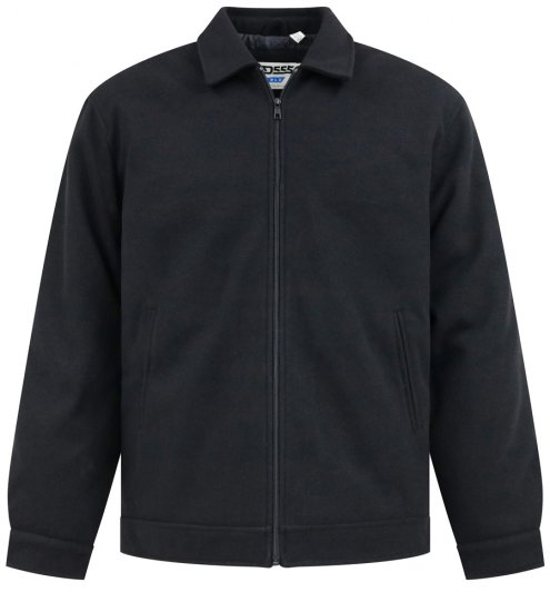 D555 Epsom Harrington Jacket with Zip Through Collared Melton Black - Jakker - Jakker i store størrelser, 2XL- 12XL