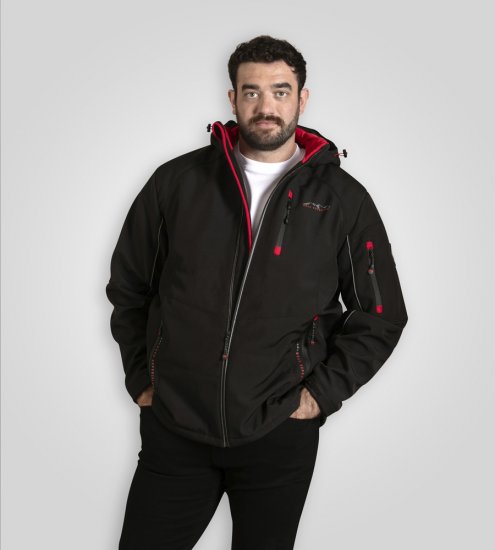 D555 Fretwell Padded Softshell Jacket with Detachable Hood Black - Jakker - Jakker i store størrelser, 2XL- 12XL