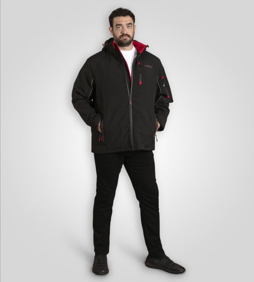 D555 Fretwell Padded Softshell Jacket with Detachable Hood Black - Jakker - Jakker i store størrelser, 2XL- 12XL
