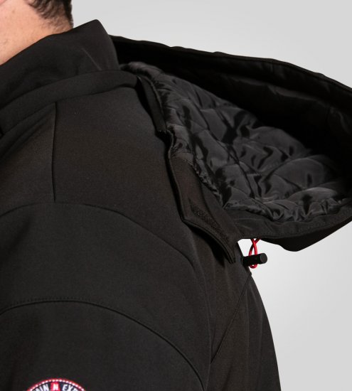 D555 Fretwell Padded Softshell Jacket with Detachable Hood Black - Jakker - Jakker i store størrelser, 2XL- 12XL