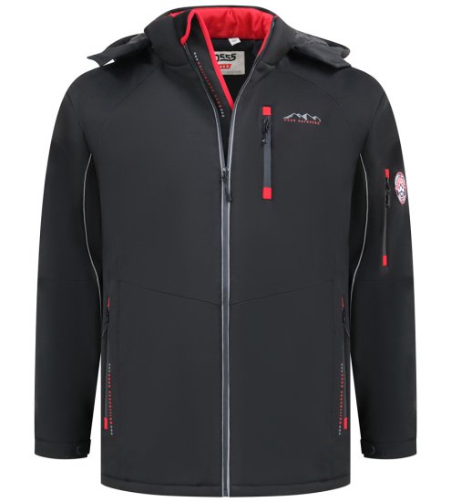 D555 Fretwell Padded Softshell Jacket with Detachable Hood Black - Jakker - Jakker i store størrelser, 2XL- 12XL