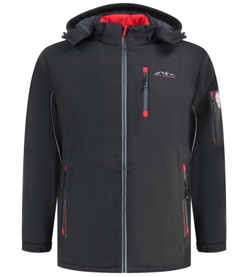 D555 Fretwell Padded Softshell Jacket with Detachable Hood Black - Jakker - Jakker i store størrelser, 2XL- 12XL