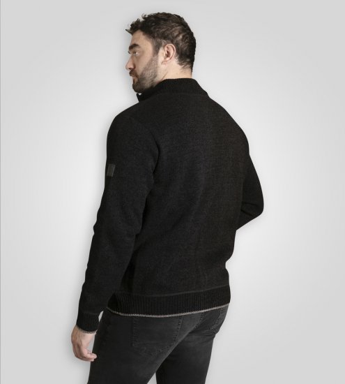 D555 Enrique Strikket Chenillecardigan med Lynlås Sort - Trøjer og hættetrøjer - Trøjer og Hættetrøjer i store størrelser - 2XL-14XL