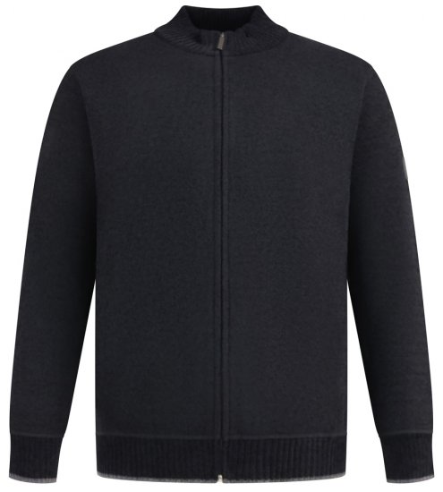 D555 Enrique Strikket Chenillecardigan med Lynlås Sort - Trøjer og hættetrøjer - Trøjer og Hættetrøjer i store størrelser - 2XL-14XL